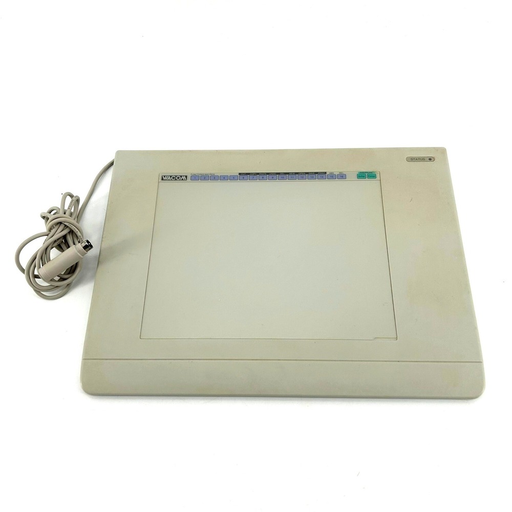 Vintage Wacom Digitizer II UD-0608-A Graphics Drawing Tablet ADB Gray Retro Tech
